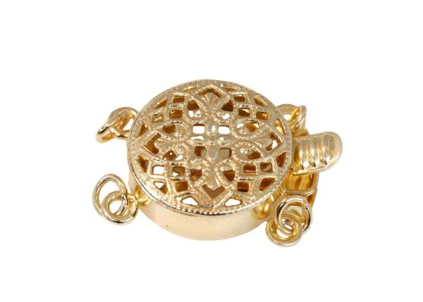14k Yellow Gold Basketweave Clasp