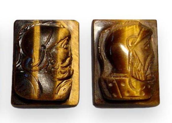 Tigereye Cushion Cameos - 12x16mm