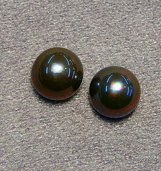 Round Peacock Mabé Pearl Pairs