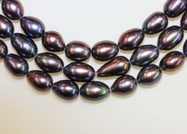 Peacock 7-8mm Shiny Oval Pearl Strands
