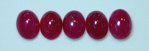 Ruby Oval Cabochons, 5x7mm - Commercial Grade