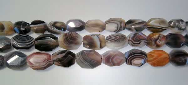 Faceted Oval Botswana Agate Beads