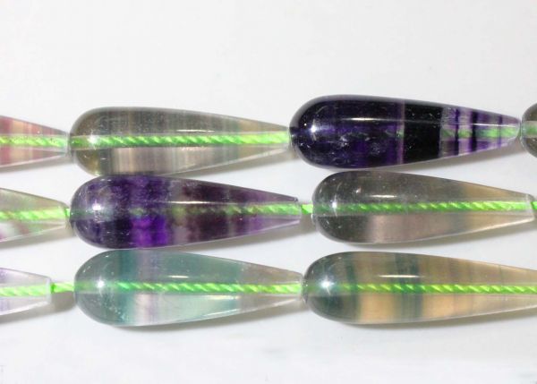 8x25mm Pear-shaped Fluorite Beads