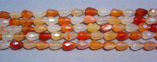 8x12mm Faceted Pears Carnelian Beads