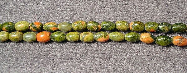 Unakite Smooth Oval Bead Strands