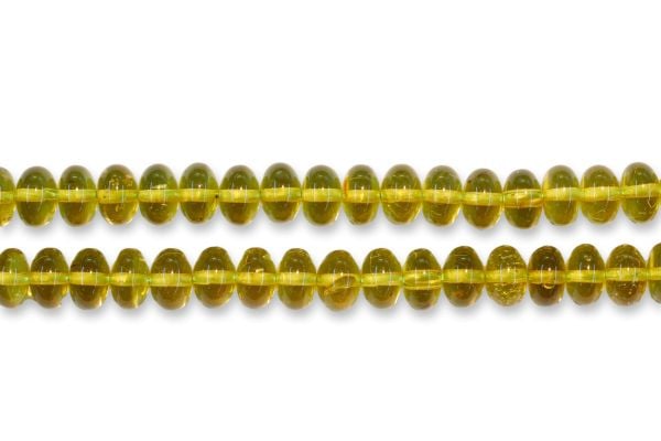 6mm Green Amber Smooth Rondels