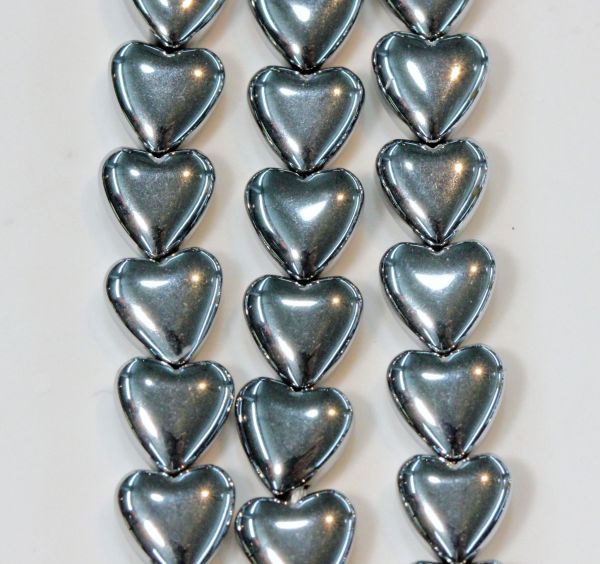 Silvertone Hematite Hearts
