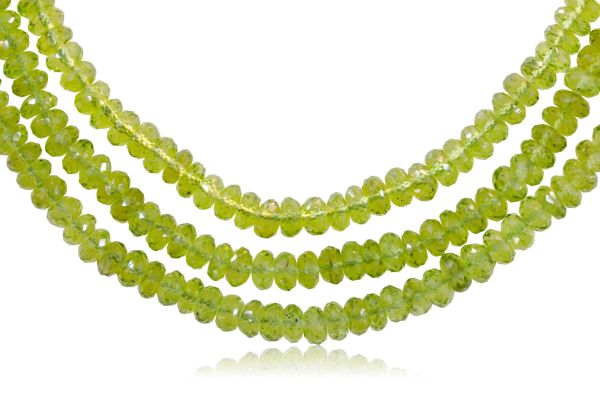Peridot Faceted Rondel Strands