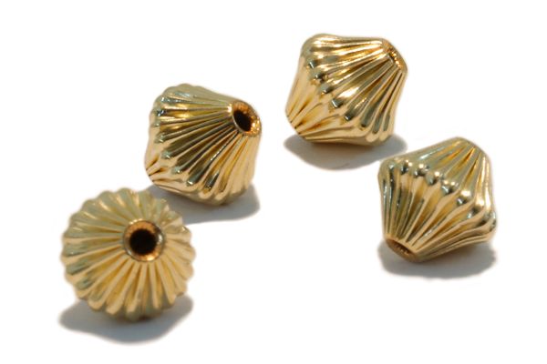 6x6 mm 14/20 Corrugated Lantern Beads