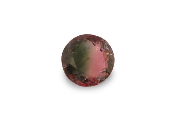 Wholesale 7 mm Bi Color Tourmaline Faceted Round 1.35 ct