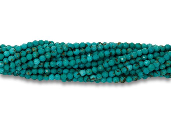 Chinese Turquoise Round Bead Strands - 2mm