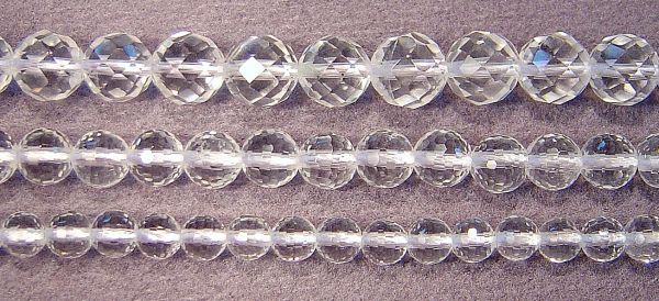 Clear Quartz Faceted Round Bead Strands