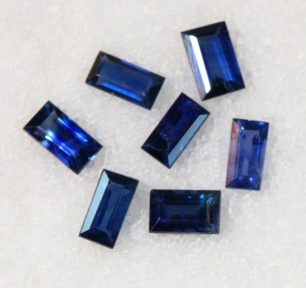 Sapphire Faceted Straight Baguettes