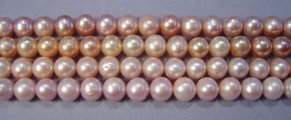 Natural Color 9-9.5mm Near-Round Pearls 