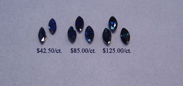 Sapphire Faceted Marquise - 8.5mm Long