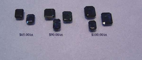 Sapphire Faceted Ocatagons - 7.5mm Long