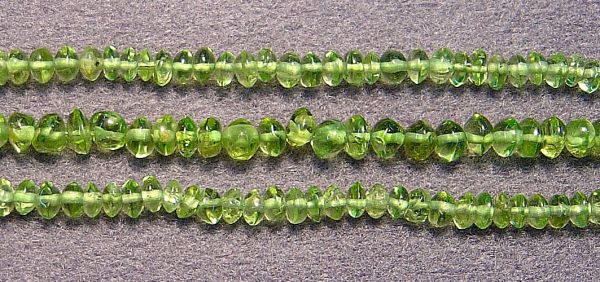 Peridot Smooth Rondel Bead Strands
