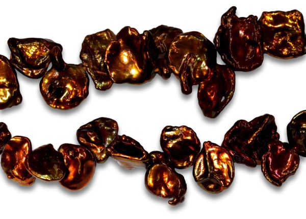 10-12mm Autumn Leaves Keshi Pearls 