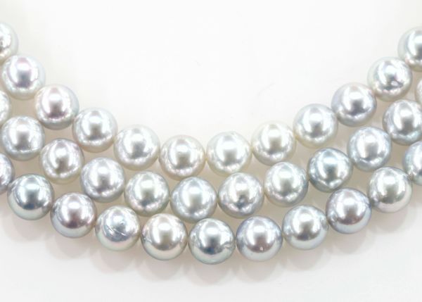 6.5 - 7 mm Natural Color Blue Grey Japanese Cultured Pearls