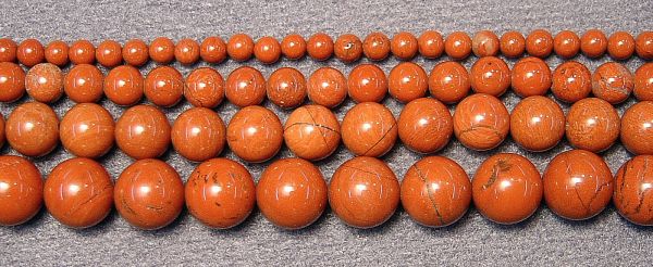 Red Jasper Smooth Round Bead Strands
