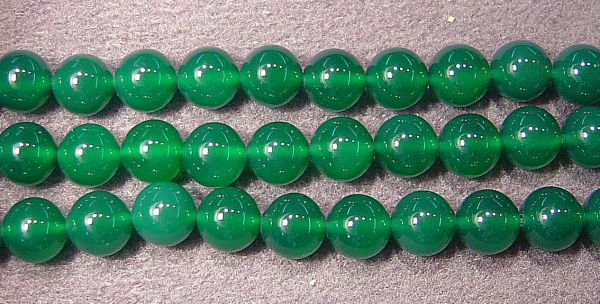 Green Onyx Smooth Round Bead Strands
