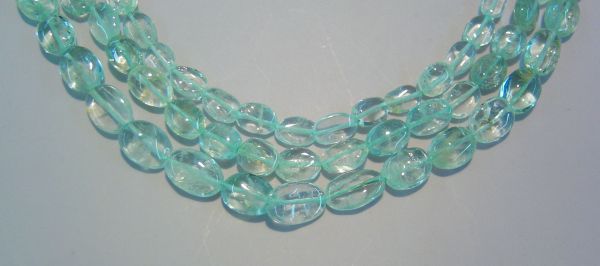 Aquamarine Lotus Seed Bead Strands