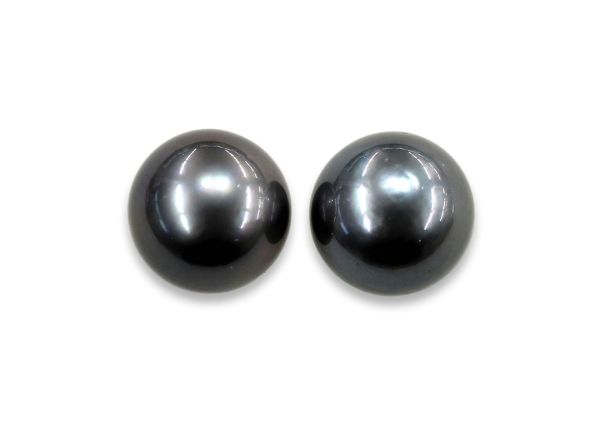 Natural Color Tahitian Pearl Pair – 9.7-9.8 mm