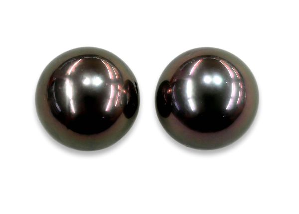 Natural Color Tahitian Pearl Pair – 9.8 mm