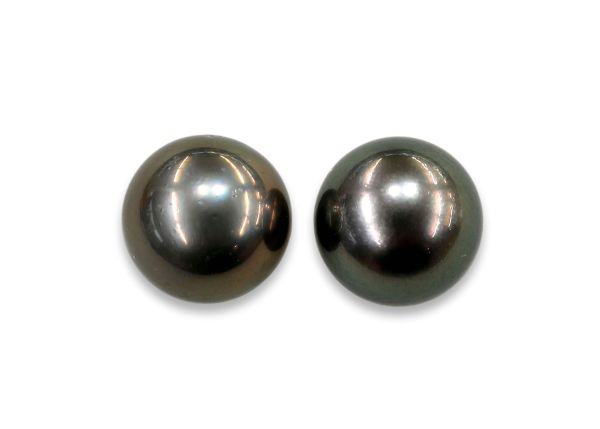 Natural Color Tahitian Pearl Pair - 9 mm