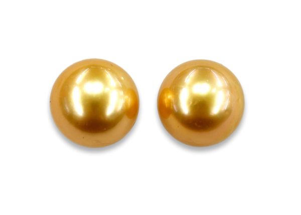 Golden South Sea Pearl Pair – 10 mm