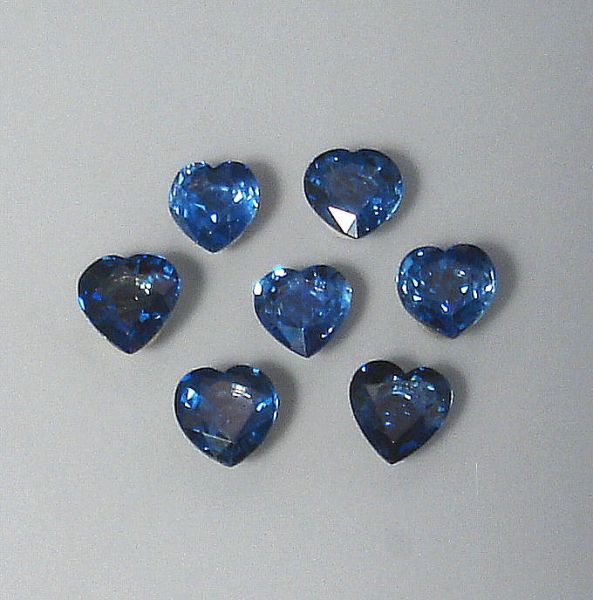 Sapphire Faceted Hearts