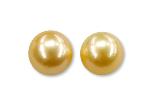 11.65 mm Natural Color Golden South Sea Pearl Pair