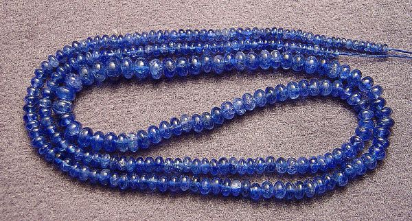 Sapphire Graduated Smooth Rondel Bead Strand 2.25-5.1mm