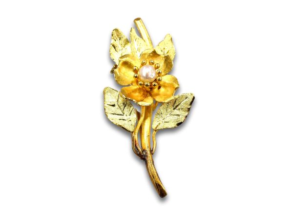 18K Gold Broach with Pearl