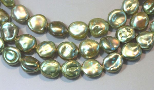 Pistachio 10-11mm Keshi Pearls 