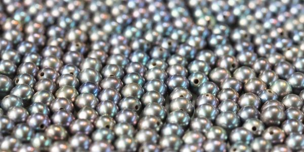 3-3.5mm half-drilled round grey freshwater cultured pearls


