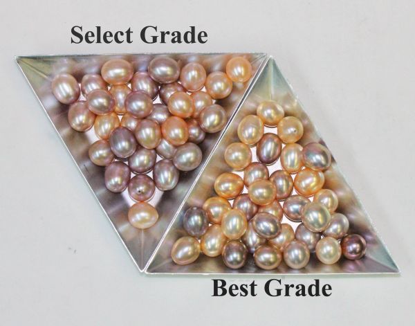 Freshwater Pearl Natural Color Oval & Pear Half-Drilled 