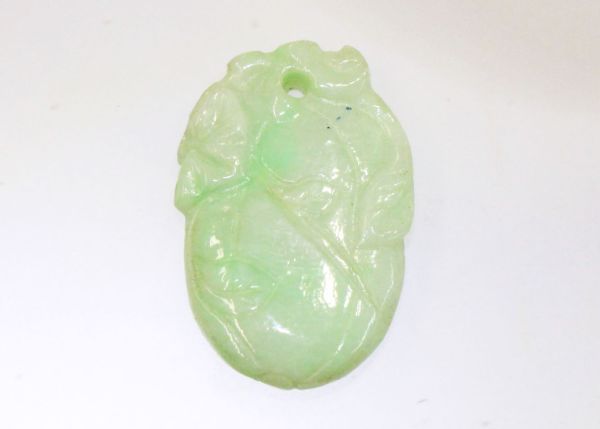 Natural Jadeite Hand-Carved Pendant - Tiny Gourd