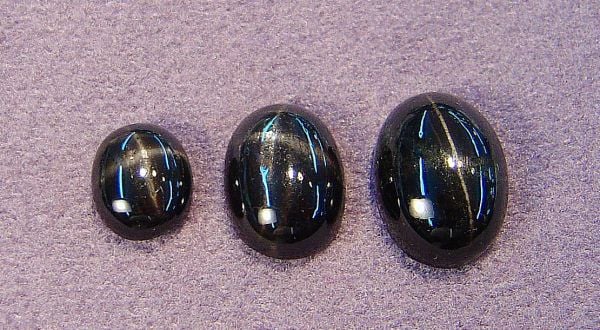 Oval Black Star Diopside Cabochons