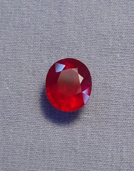 Ruby Fissure Filled Faceted Oval 8.8x10.3mm - 4.46 cts.