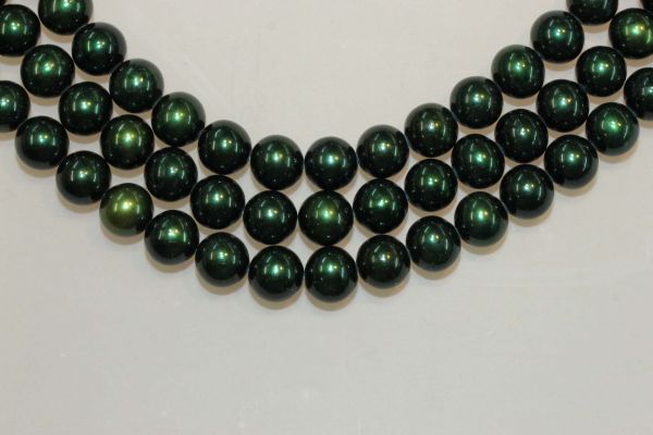 Deep Green 7-7.5mm Round Pearls