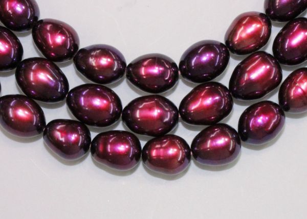 Purple Passion 9mm Oval Pearls