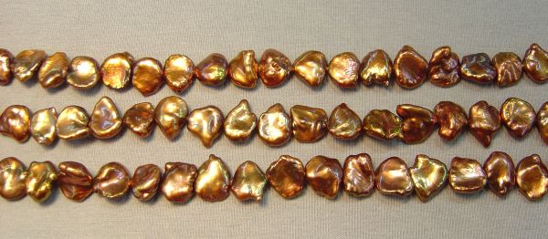 Molten Copper Keshi Petal Pearls 