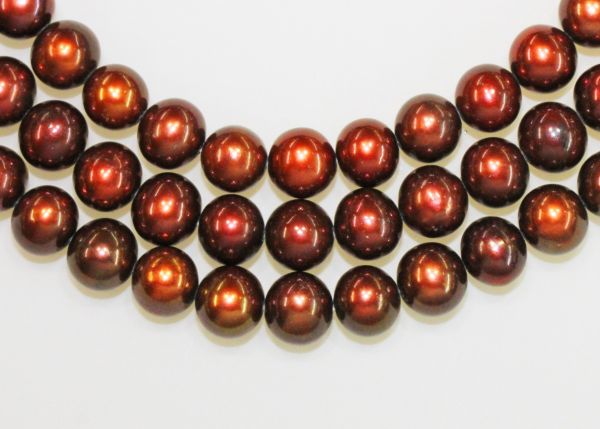 Deep Henna 7.5-8mm Round Pearls