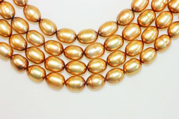 Dark Rose Gold 8-9mm Oval Pearls