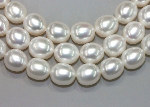 Freshwater Cultured White Oval Pearl Strands - 8.5-9.5mm
