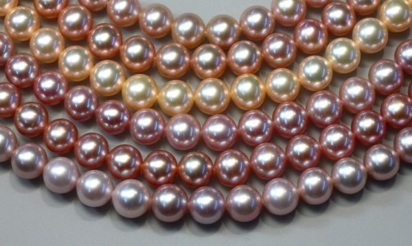 Natural Color 7-7.5mm Fine Round Pearls 