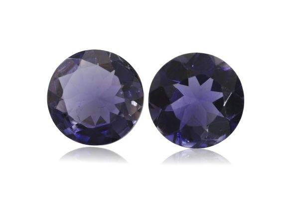 8mm Round Iolite Pair 