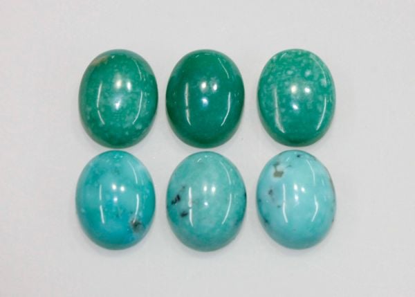 8x10mm oval campitos turquoise cabs - Good grade