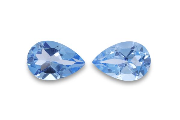 Swiss Blue Topaz Faceted Pear Pair - 8x12mm